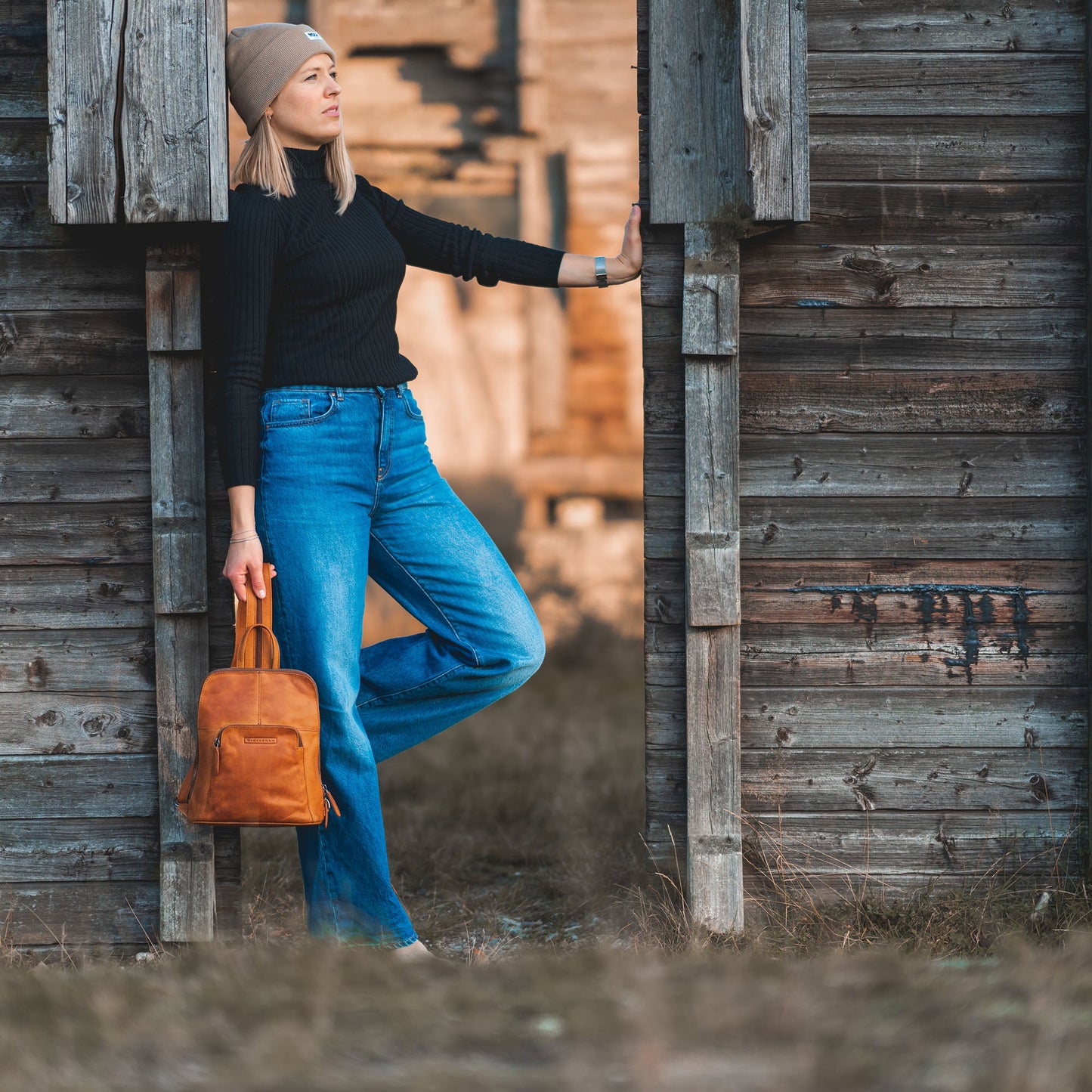 winternam cityrucksack caja cognac