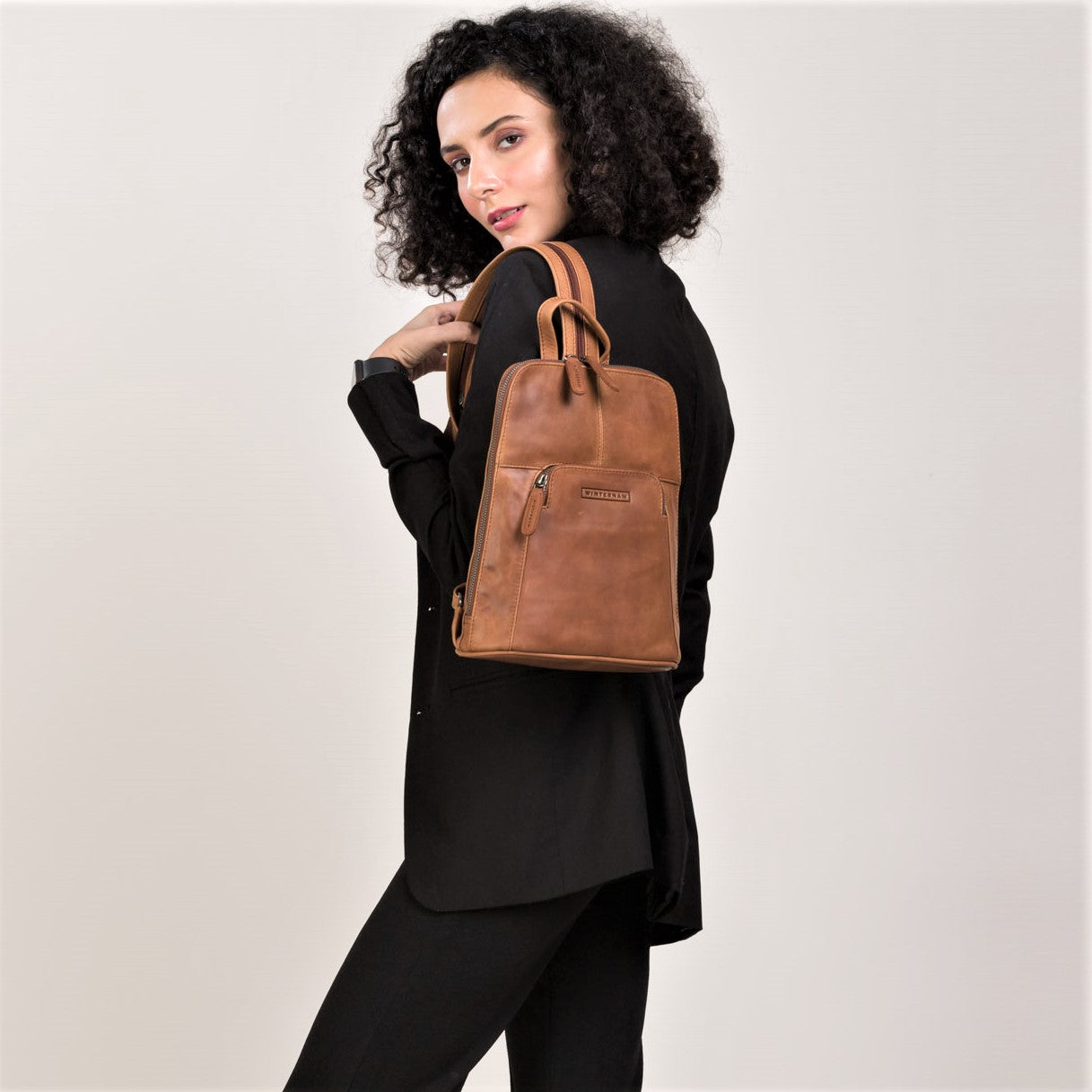 winternam cityrucksack caja cognac